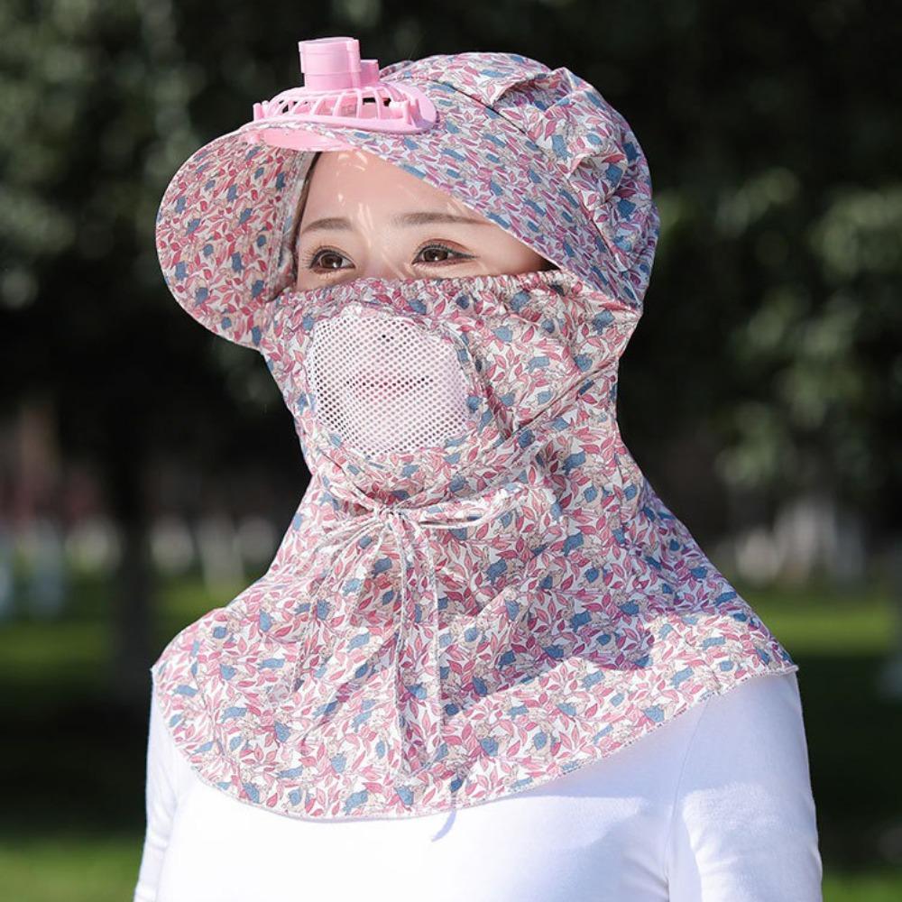 with Electric Fan Fan Camping Hat Breathable Camping Cap Fashion Face Hood Hat Outdoor