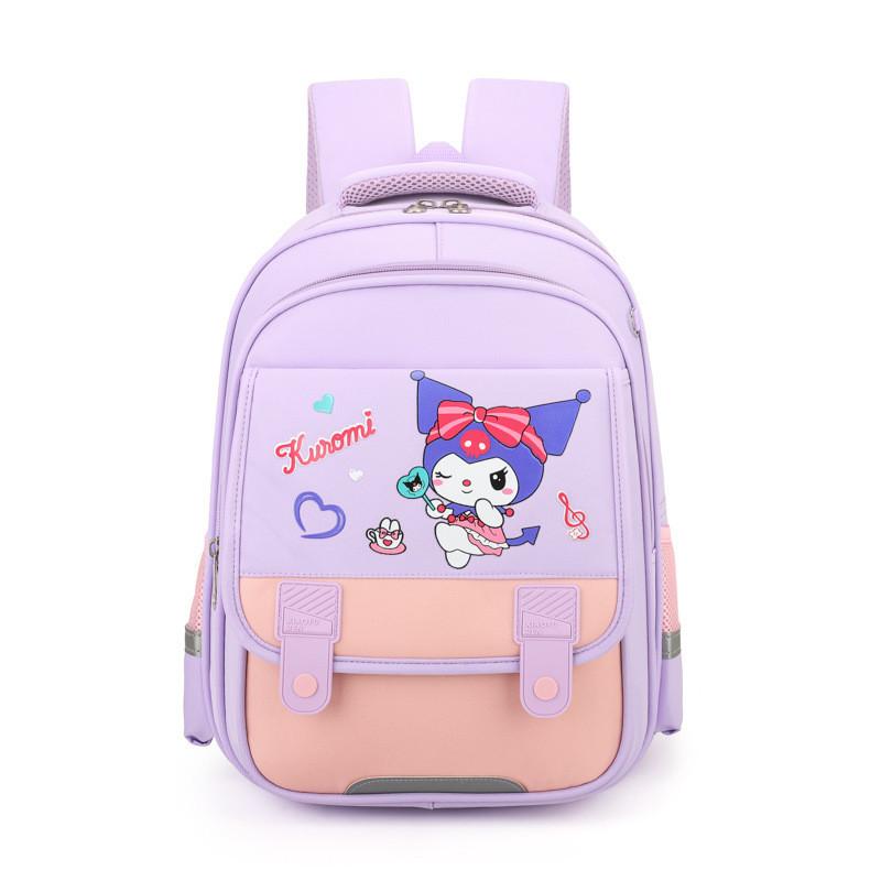 

Oxford Lightweight Fabric School Backpack For Young Kids With Fun Designs Cartoon Purple
