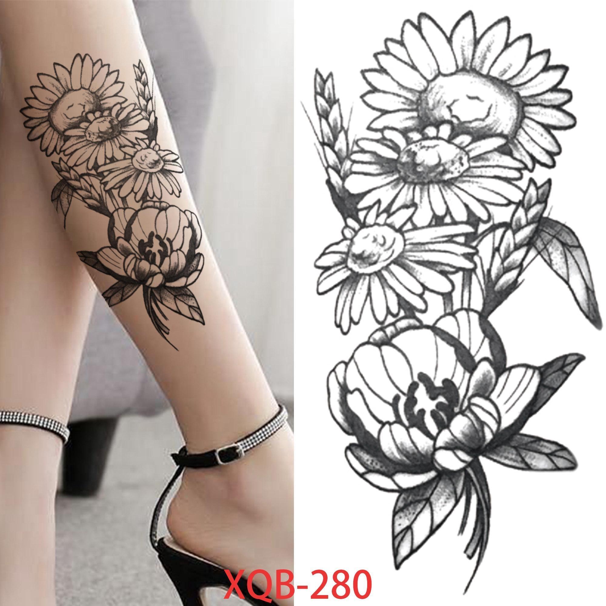 

1 шт. 210*114 мм хна лотос временная татуировка для женщин поддельные ювелирные цепочки черный цветок боди-арт абстрактная татуировка наклейка переводная татуировка для девушки XQB-280