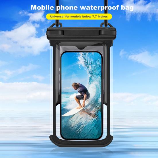 Waterproof Phone Pouch with Lanyard Touchscreen Clear Leakproof Kayaking Swimming Floating Universal 5-7.7