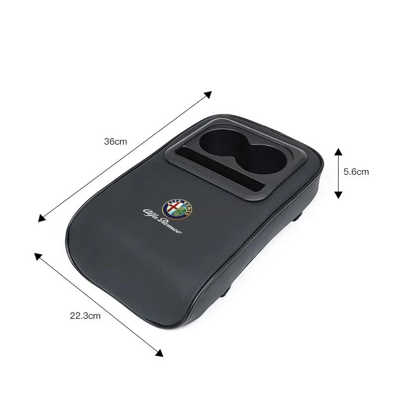 

Car Stickers For Alfa Romeo Car Armrest Cushion For Alfa Romeo 4C 159 166 Giulia Giulietta 156 Cup Holder PU Leather Pad Auto Am