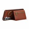 For Samsung Galaxy A16 4G Leather Back Cover Zipper Wallet Kickstand Phone Case with Shoulder Strap