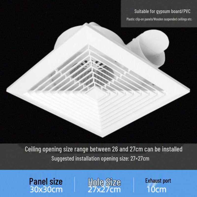 

Тихий Вбудований Стельовий Вентилятор для Вентиляції та Витяжки для Ванної кімнати та Кухні 60W Practical [30x30 Integrated Ceiling]
