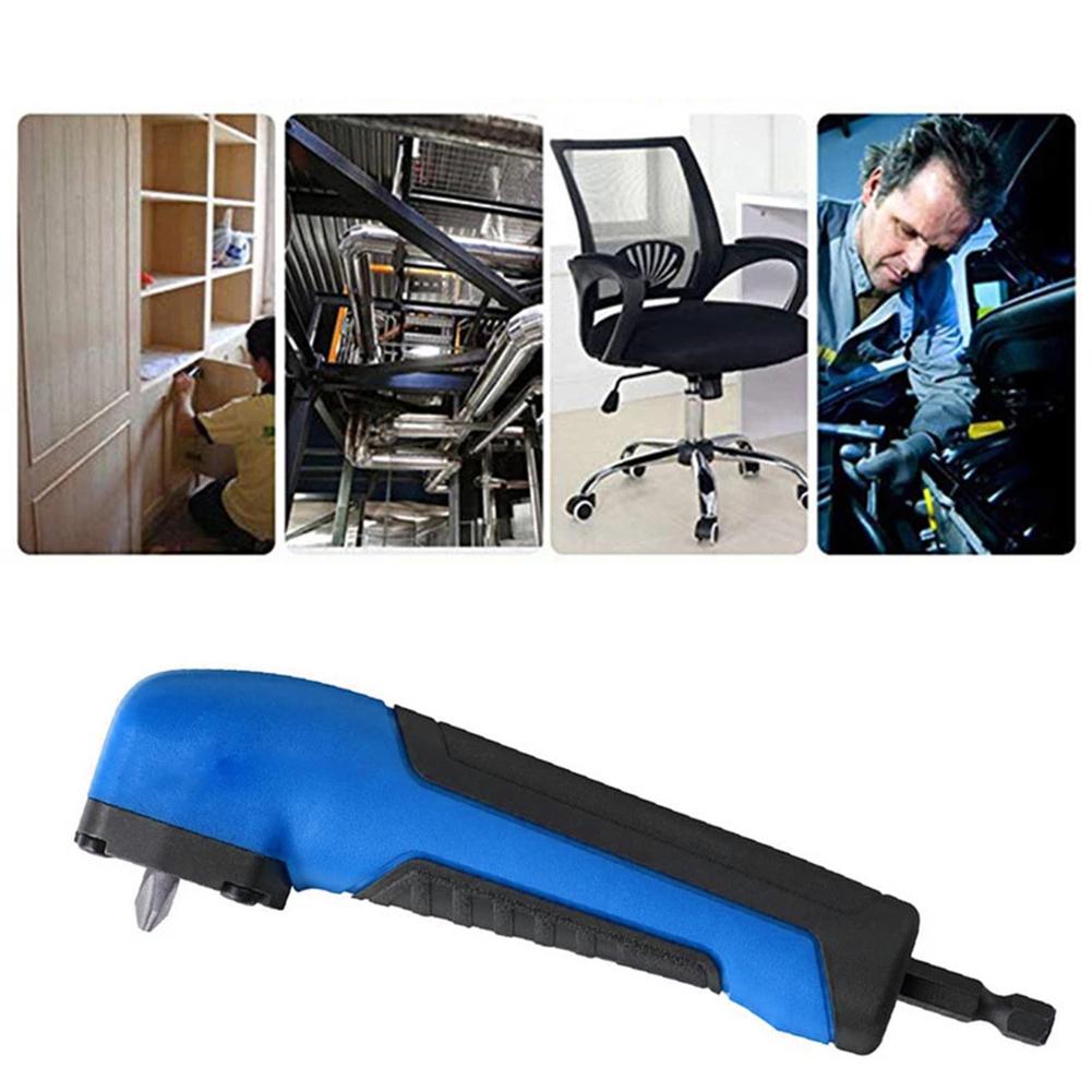 90 Degree Right Angle Shank Extension Adapter Ergonomic Handle Magnetic Screwdriver Socket Holder Power Tool Parts