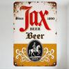 Vintage Jax Beer Since 1890 Metal Tin Sign, Rusty Aged Beer Plaque with Knight Emblem, Retro Home Bar Man Cave Cafe Restaurant D