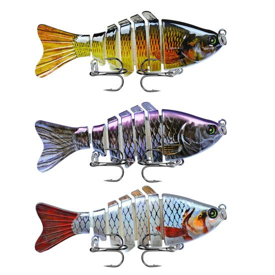 1/3/5Pcs 10CM/15.5G Bionic Multi-Jointed Fishing Lure Long Casting 7-Section Swimbait Hard Artificial Bait Freshwater Saltwater Fishing Accessories