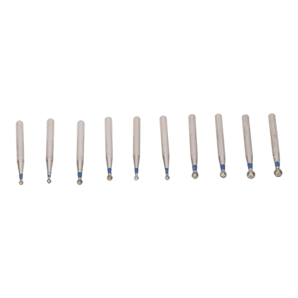 10pcs Spherical Dental Burrs Reduce Injury High Hardness Stainless Steel Dental Handpiece Burrs for