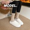 Grape Mother Autumn and Winter New Bag Head One Pedal Thermal Cotton Shoes Plush Half Slippers Women Wear Autumn and Winter