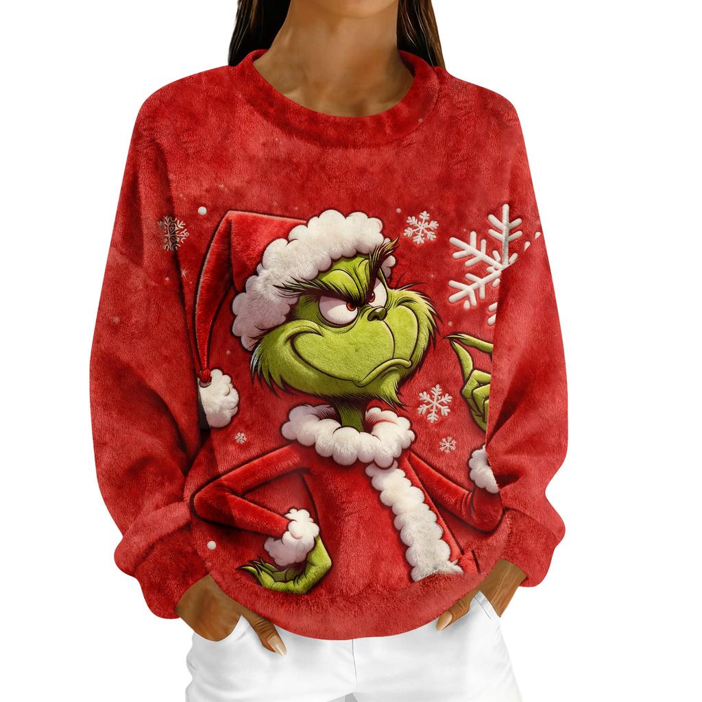 Damen Fleece-Hoodie Langarm Rundhals Lässig Bequem Locker geschnitten Leicht Damen-Hoodie