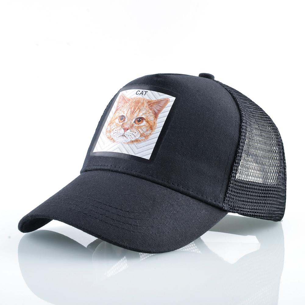 Pălării cu plasă snapback șapcă de baseball de vară cu șapcă de baseball cu plasture de pisică pentru femei, pălărie de camioner cu vizor în aer liber