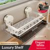 AOBT No-Drill Kitchen Sink Storage Rack Suction Cup Cloth Draining Rack Multifunctional Wall-Mounted Sink Shelf Utensils Dishes