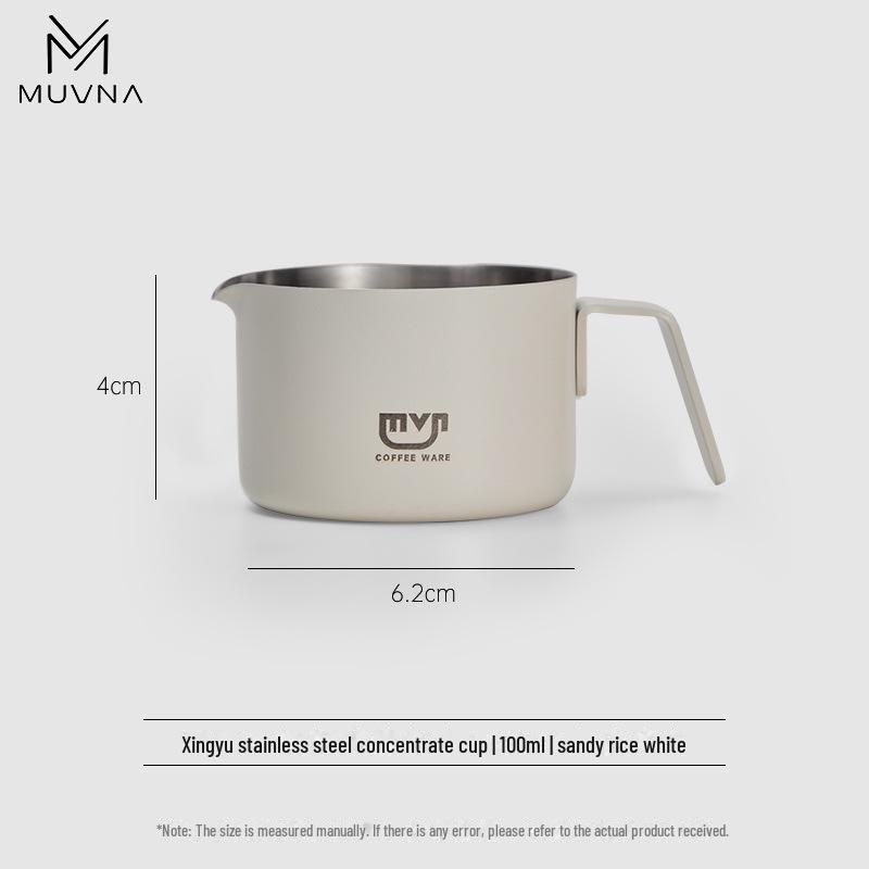 MUVNA Murwina Italian Xingyu Stainless Steel Espresso Cup, 100ml with Scale.