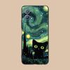 Luna Mond Katze Handyhülle für Huawei P60 P50 P40 P30 P20 P10 P9 P8 Pro Lite Plus Bunte Druckabdeckung Cover Smartphone