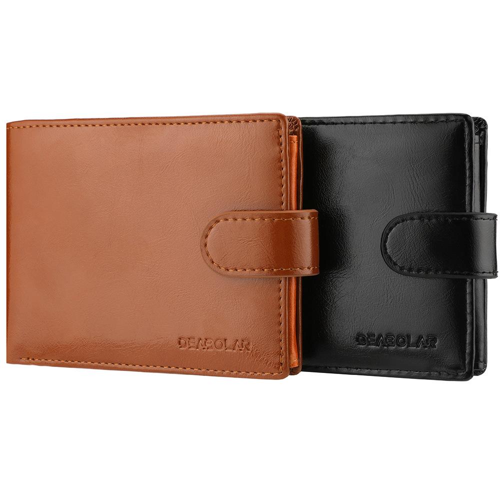 Men's Casual PU Leather Snap Wallet - Retro Coin Purse and Multi-Functional Design
