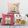 cushion cover Comfortable soft cat Pillow Japanse Case lucky for Sofa Living Room Home office Decor Protective Covers