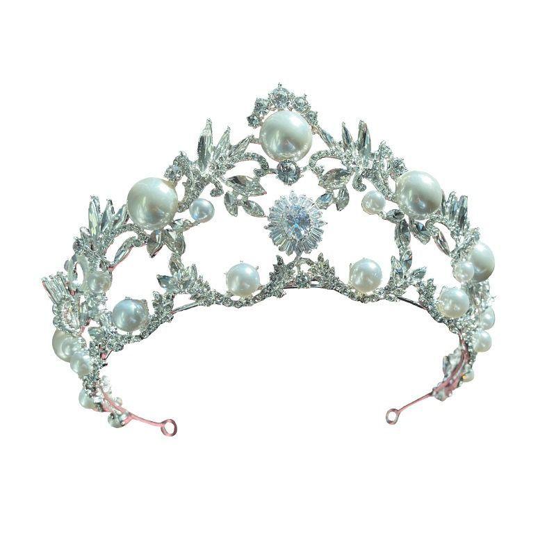 Bride's Headwear  Crown Headwear Bride's Pearl Crown Wedding Ceremony Crown Hair Accessory Wedding Dress Princess