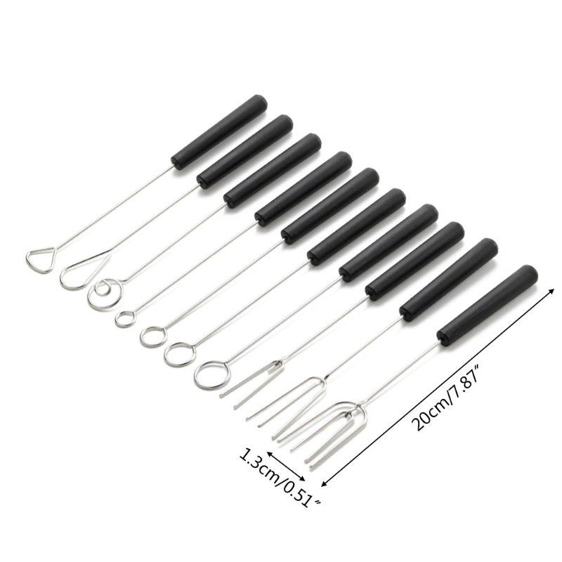 DERCLIVE DIY Stainless Steel Baking Supplies Chocolate Dip Fork Set Ten Piece Set DERCLIVE DIY Stainless Steel Baking Supplies Chocolate Dip Fork Set Ten Piece Set