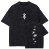 Camiseta Gráfica Vintage con Logo de Anime Caliente Berserk para Hombre Camisetas Oversize Camiseta de Algodón Lavado Tops Casuales Masculinos Harajuku