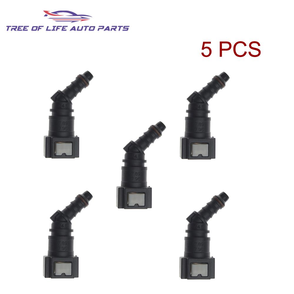 2/5/10x 7.89 ID6 45° Car Fuel Line Hose Coupler Quick Release Connect Connector Fuel Line Nylon Hose Coupler Carburetor Part