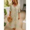 Shirt Dress Women's Casual Floral D Printed Sleeve Long Dress