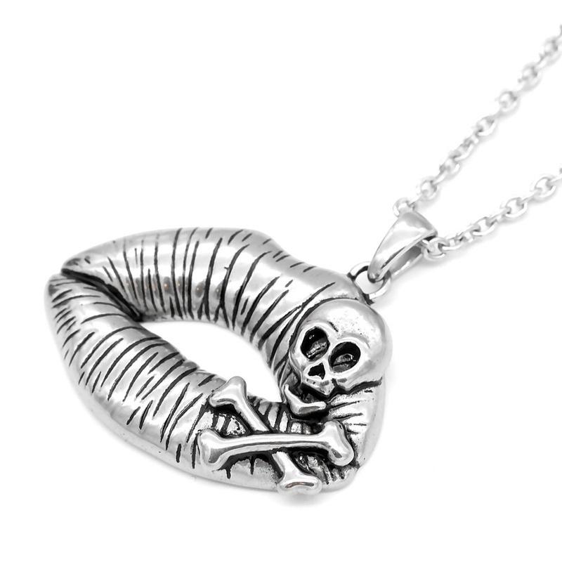 Men s Women s Universal Retro Creative Lips Skull Embossed Pendant Necklace Anniversary Gift Zircon Hip Hop Punk Wholesale
