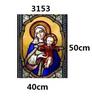 Custom Size Stained Glass Window Film Jesus Virgin Mary Static Cling Frosted Glass Decal for Home Church Door Decor
