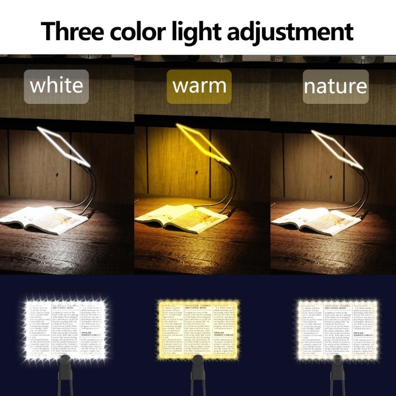 48 LED Hands Release Magnifying Glass 2X Zoom Large Lens Cold Warm Natural Light For Closes Up Tasks Elderly Use