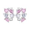 Elegant Heart Zircon Infinity Hoop Earrings Fashionable Advanced Temperament Jewelry For Women
