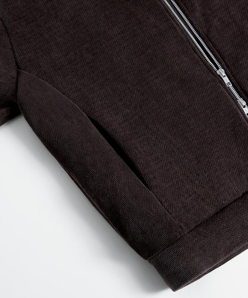 Brenson Corduroy Knit Crop High-Neck Full-Zip ( 2 Colors )