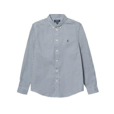 Chemise décontractée Polo Pony brodé à carreaux monopoche à manches longues Hauts pour enfants 323979343-002