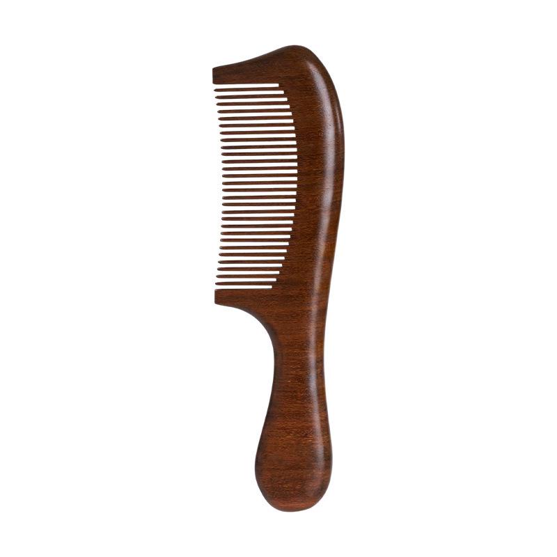 Sandalwood Wide-Tooth Comb - Anti-static Wooden Hair Comb for Men & Women, Portable Massage Brush for Straight Hair