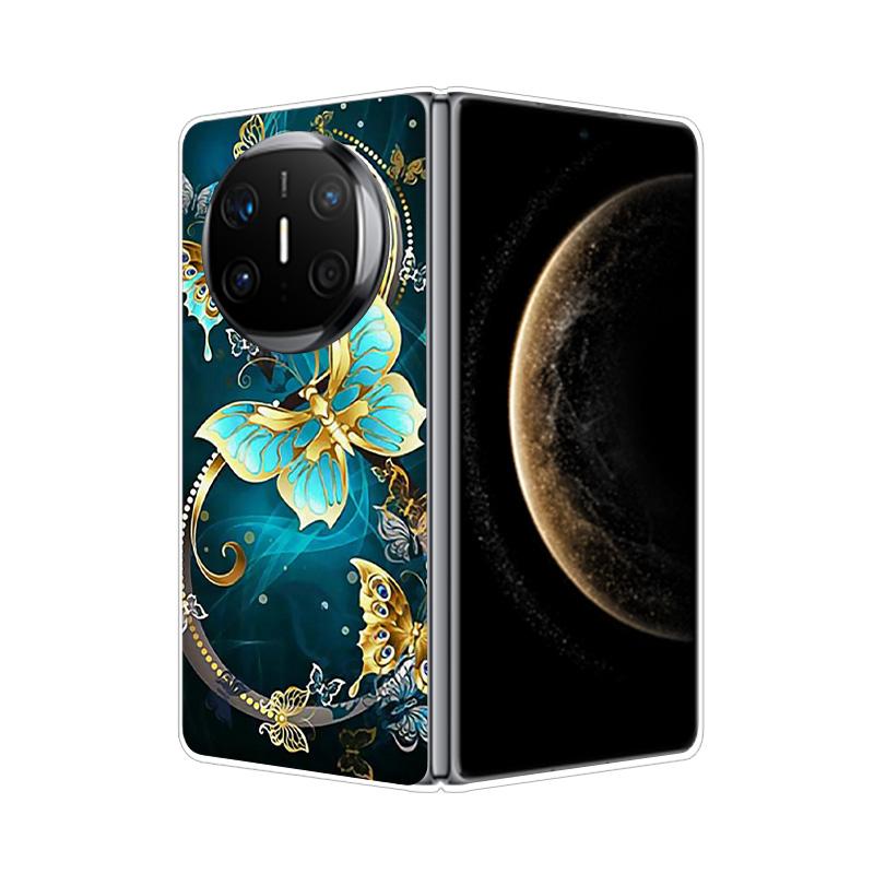 Clear Hard PC Phone Case For Honor Magic V3 Vs3 V2 VS2 Folding Transparent Flower Pattern Cover For Huawei Mate X6 X5 X3 X2 Capa