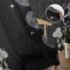 Lunar Flowers Plants Retro Stars Black Sheer Curtains for Living Room Decoration Window Curtains Kitchen Tulle Voile Curtains