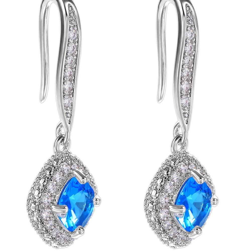 European and American women s fashionable, simple and atmospheric square versatile earrings, simple and creative pendant earrings синий