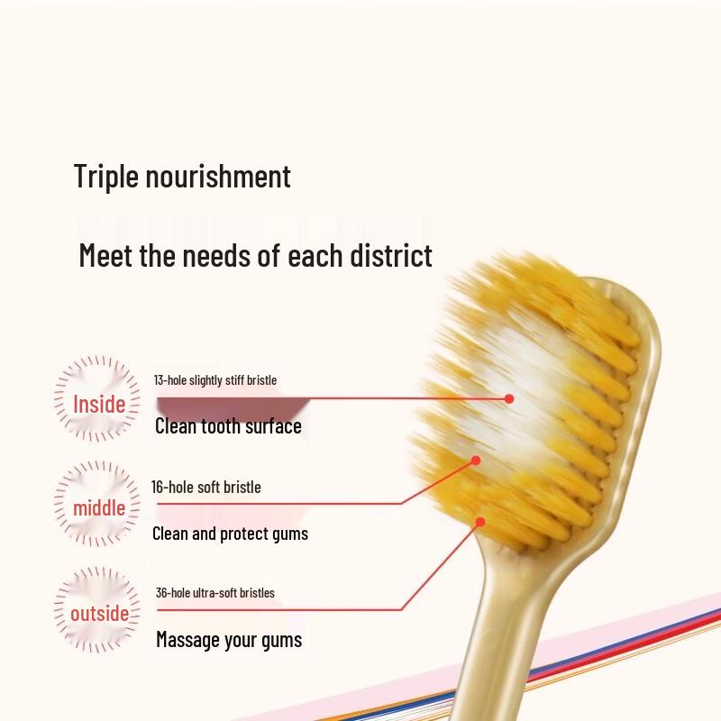 Ebisu 65-Hole Pro+ Gum Care Wide Head Soft Toothbrush (4-Pack)