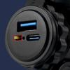 Motorcycle Charger USB Type-C PD 18W Fast Charging Power Socket Double Port Charge Adapter for Phones & Tablets