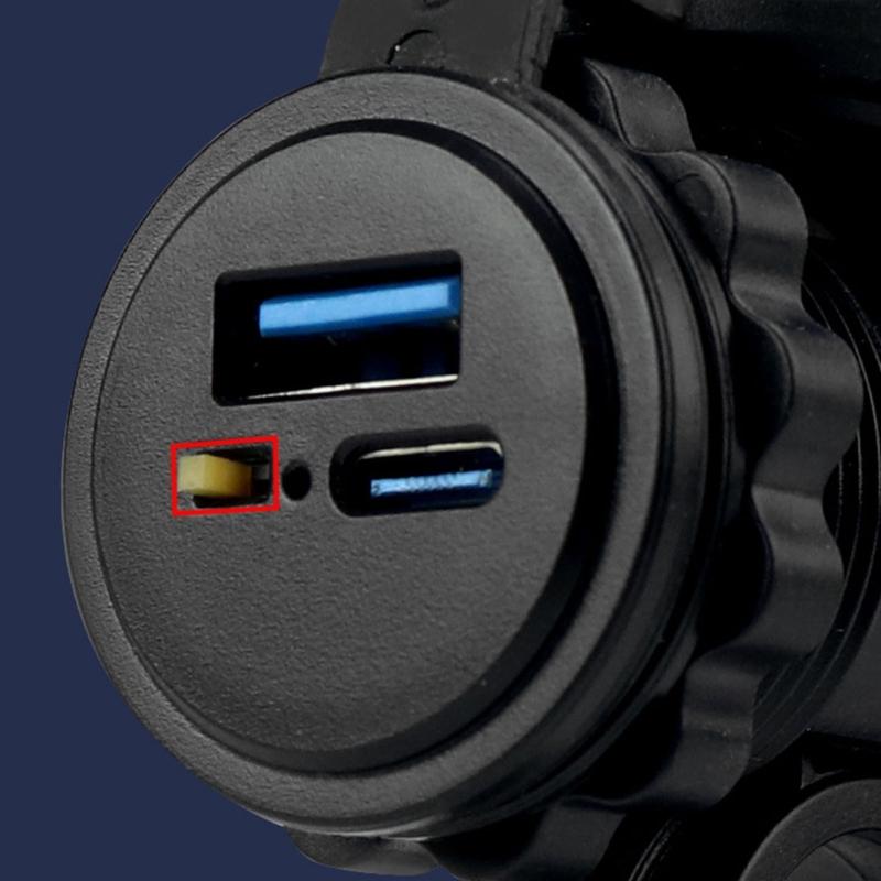 Motorcycle Charger USB Type-C PD 18W Fast Charging Power Socket Double Port Charge Adapter for Phones & Tablets