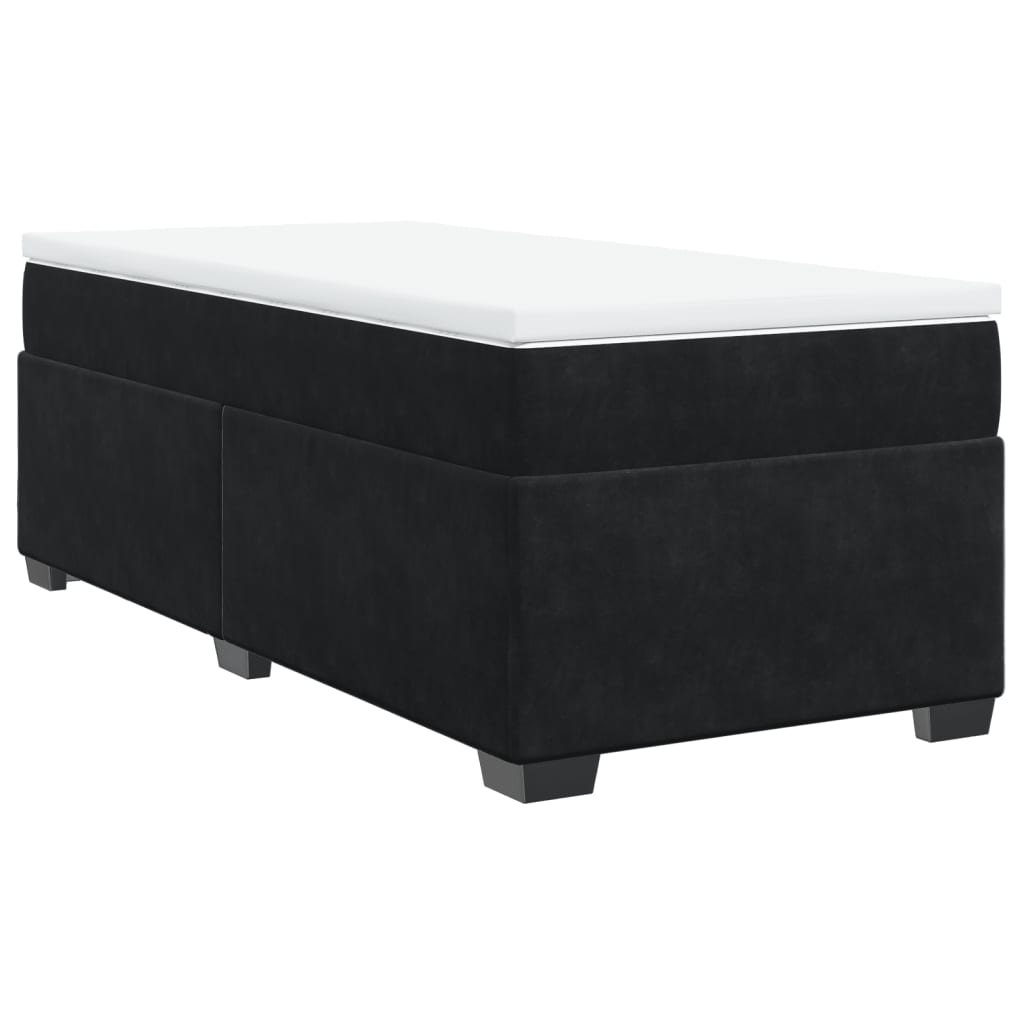 Box Spring Bed with Mattress Black 80x200 cm Velvet