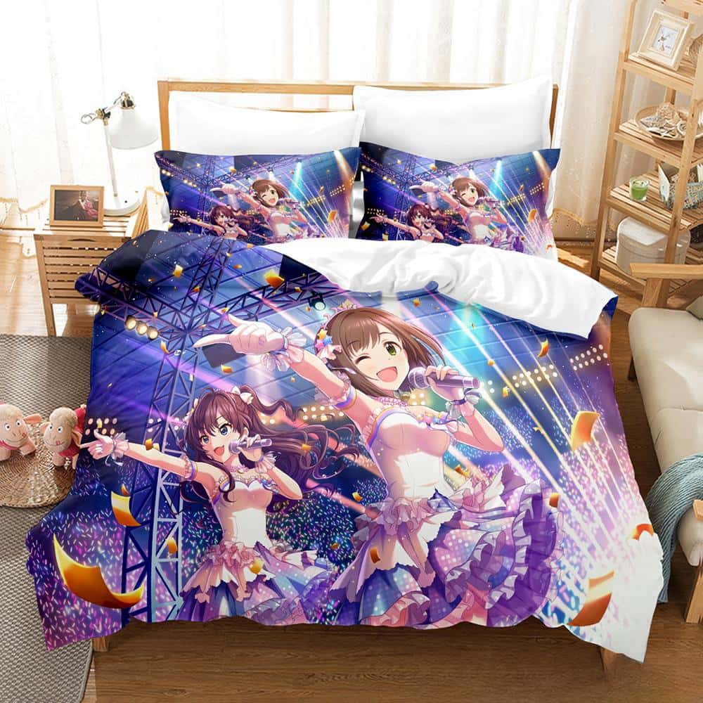 Fashion 3D Print Anime Kawaii Girls The Idolm@Ster Bedding Set Single Twin Full Queen King Size Bed Set Bedroom Duvet Cover Sets