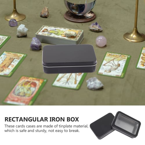 EXCEART Box Lenormand Deck Game Card Holder, Tarot Deck Holder, Gold Pen Pot, Poker Card Case, Poker Card Container, Playing Card Holder, Game, 6-Pack