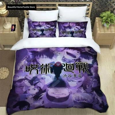 3D Print Jujutsu Kaisen Anime Bedding Set Boys Girls Twin Queen King Size Duvet Cover Pillowcase Bed Boys Adult