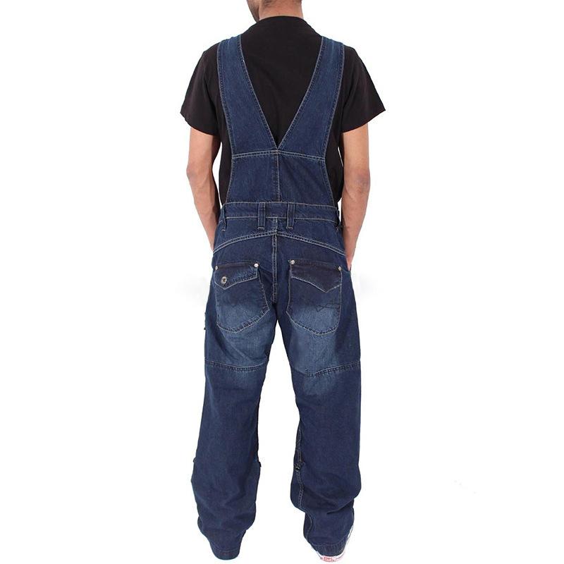 Men's Overalls Men Denim Overall Fashionable Simple Pocket Loose Jeans