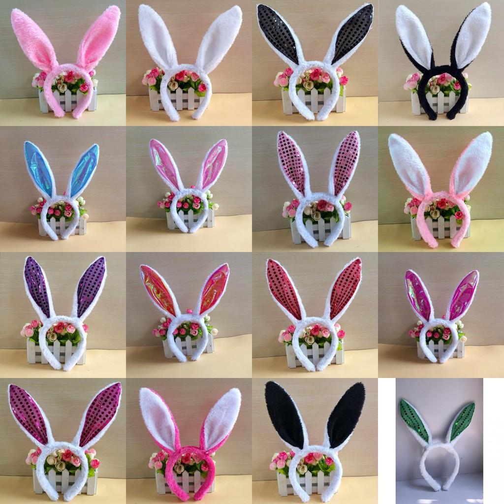 Kids Animal Costume Headband With Plush Bunny Ears And Sparkle Finish