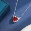 European & American Style Red Zircon Arrow-Through-Heart Necklace with Sword Pendant