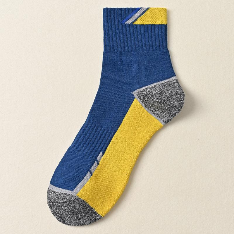 5 Pairs of Men's Autumn and Winter Match Color Thick Towel Bottom Sports Sweat Absorption Deodorizing Stockings