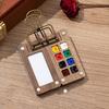 Mini Watercolor Kit Travel Watercolor Paint Set with Sketchbook Binder Clip Pen Portable Watercolor Palette with 12/24 Color Paints