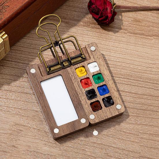 Mini Watercolor Kit Travel Watercolor Paint Set with Sketchbook Binder Clip Pen Portable Watercolor Palette with 12/24 Color Paints