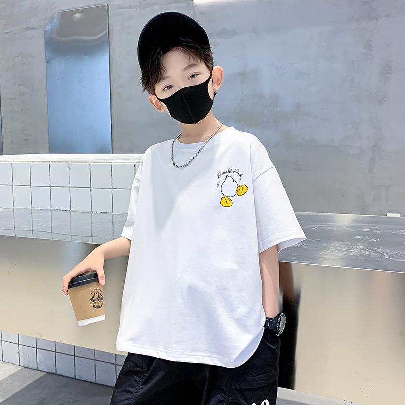 

Летняя детская уличная одежда с рисунком из мультфильма Футболка из 100% хлопка Топы Футболки Детская одежда с коротким рукавом для мальчиков и девочек 90