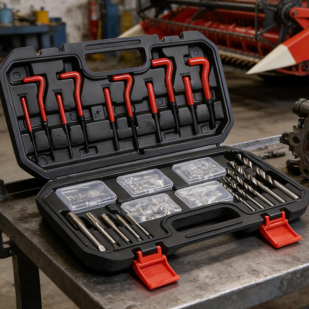 131-teiliges Gewindeschneidwerkzeug-Kit Reparaturkit für beschädigte Motorblöcke M5 M6 M8 M10 M12 Gewindereparaturwerkzeug für die Autoreparatur
