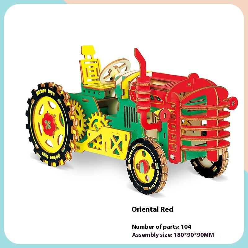 Children's Wooden 3D Puzzle Car Model Ornaments DIY Children's Educational Handmade Toys